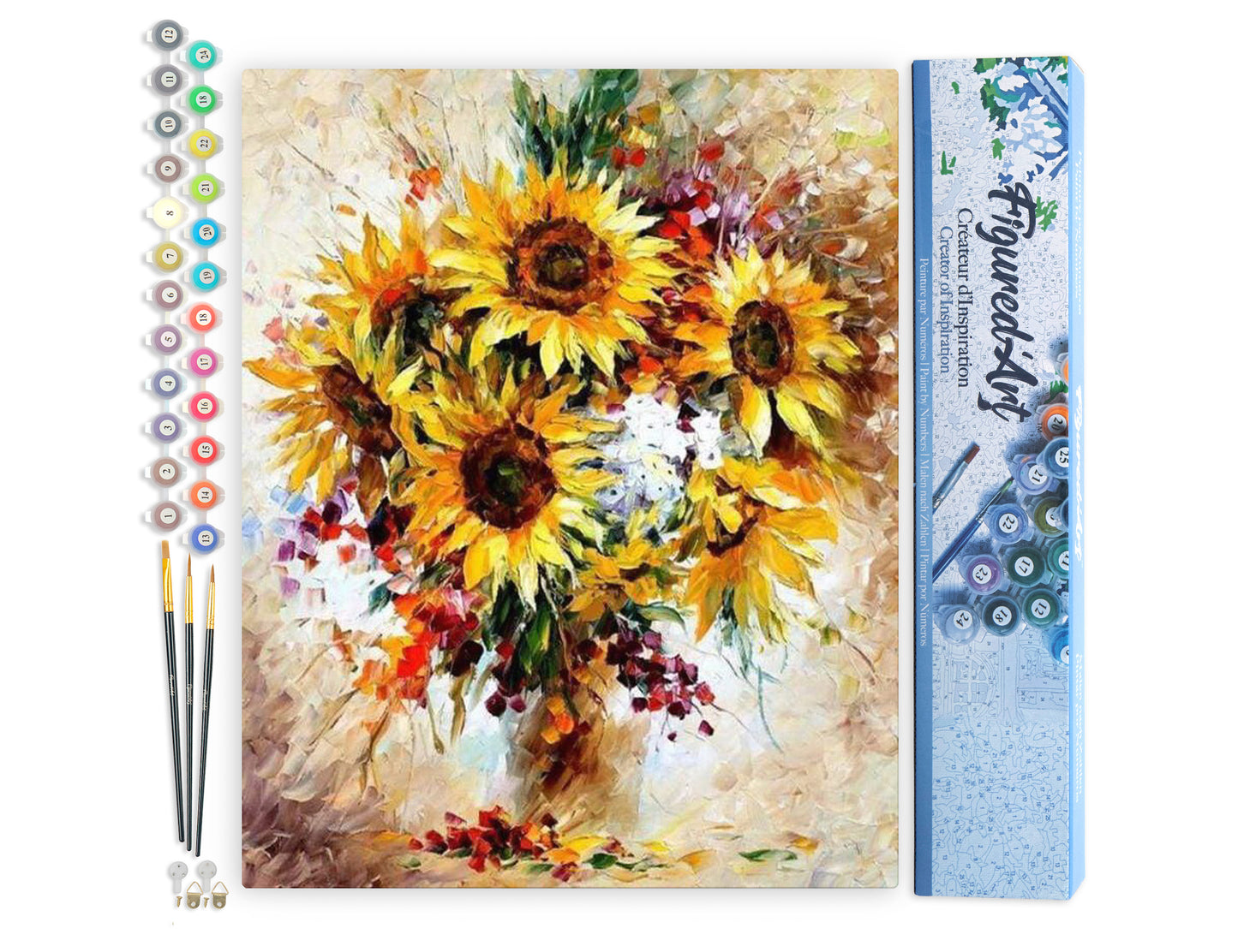 Paint by Numbers rolled - Pretty Sunflowers