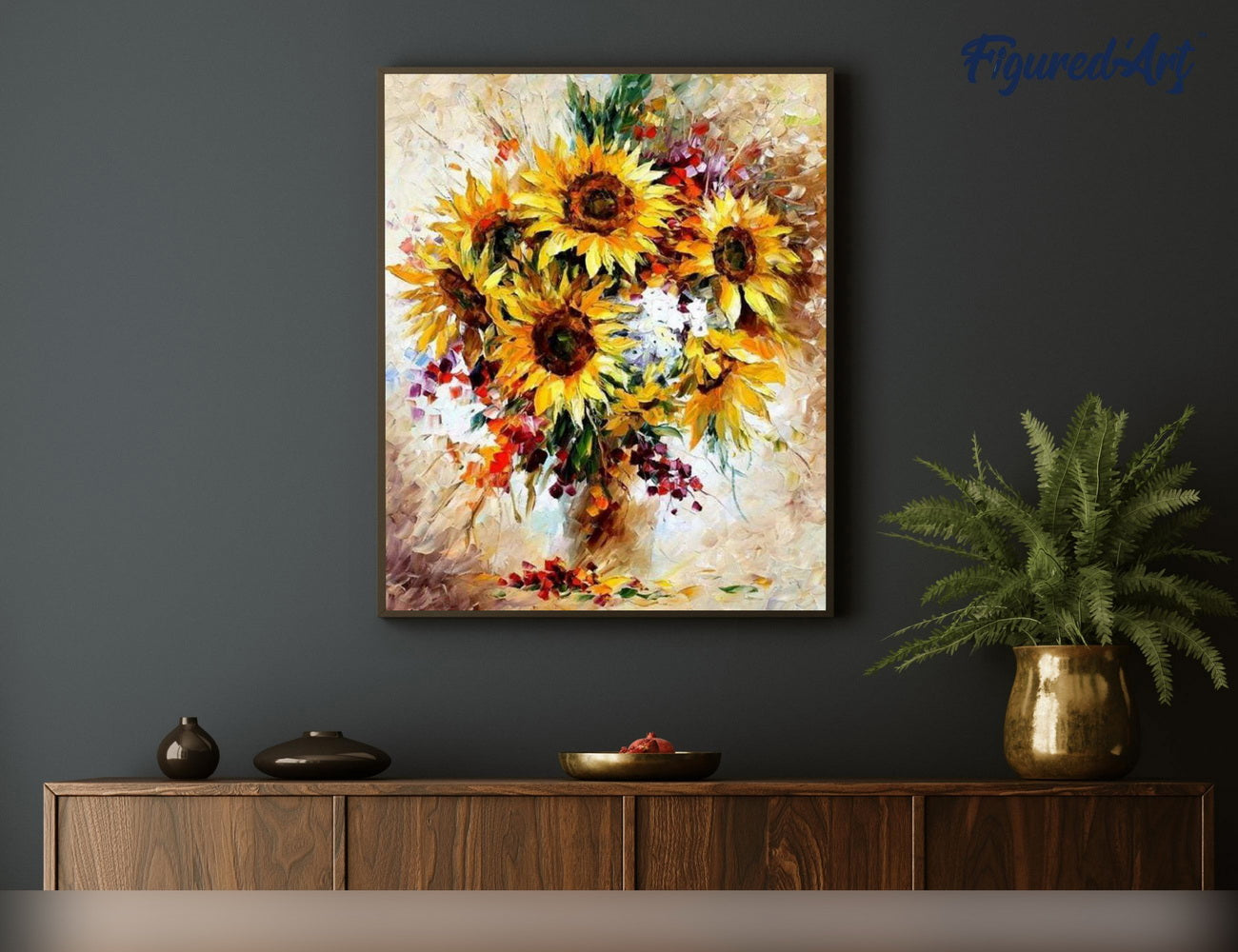 Paint by Numbers rolled - Pretty Sunflowers