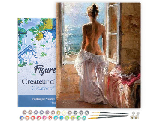 Paint by Numbers Framed - Naked woman and Sun