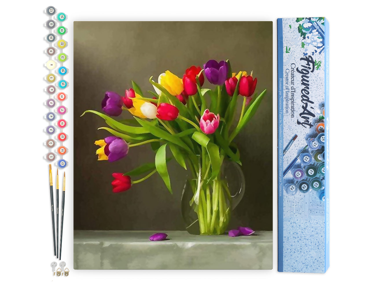 Paint by Numbers rolled - Multicolored Flowers