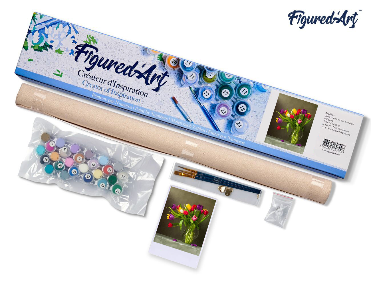 Paint by Numbers rolled - Multicolored Flowers