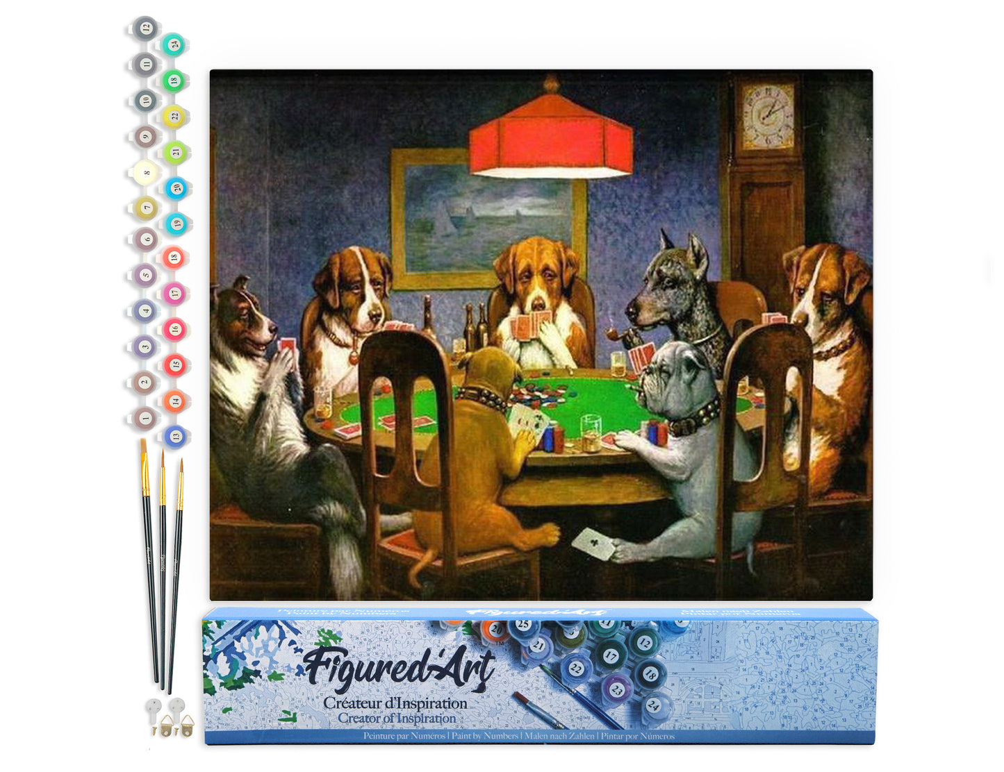 Paint by Numbers rolled - Dogs playing Poker