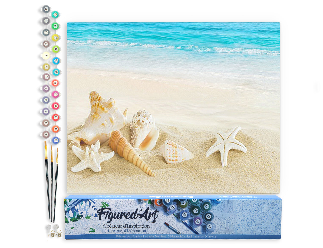 Paint by Numbers rolled - Shells on the Seaside