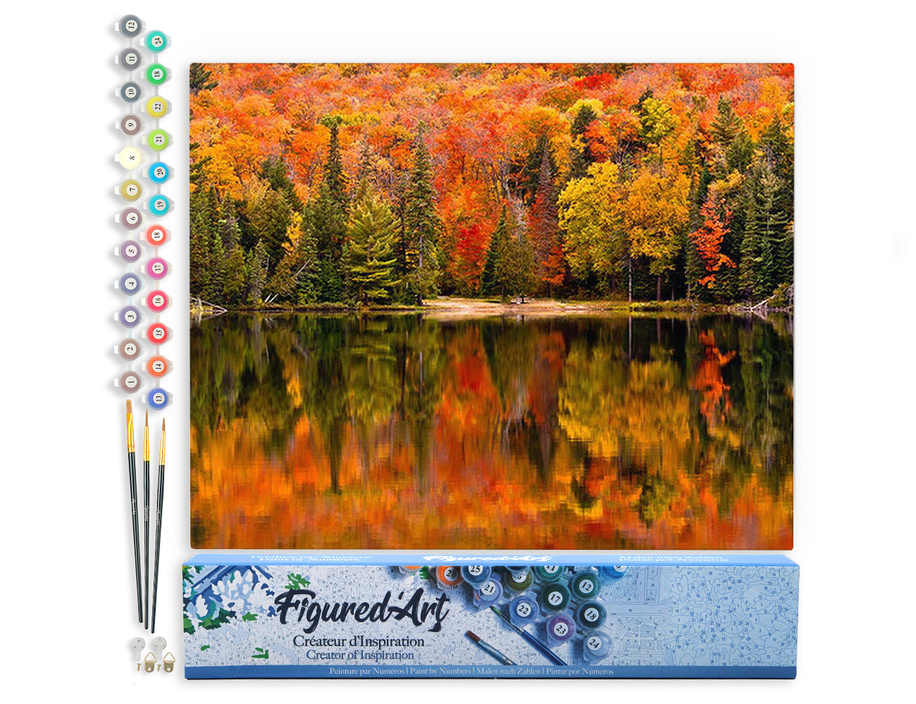 Paint by Numbers rolled - Lake Reflection in Autumn