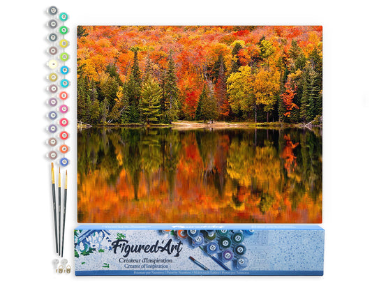 Paint by Numbers rolled - Lake Reflection in Autumn