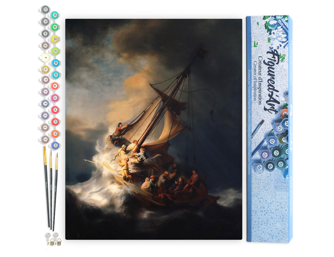 Paint by Numbers rolled - Boat in the Storm