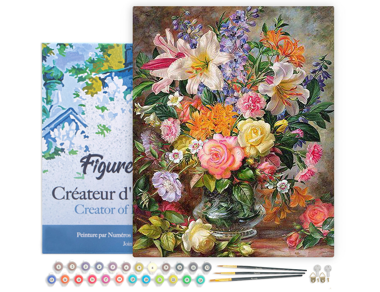 Paint by Numbers Framed - Flowers in All colors