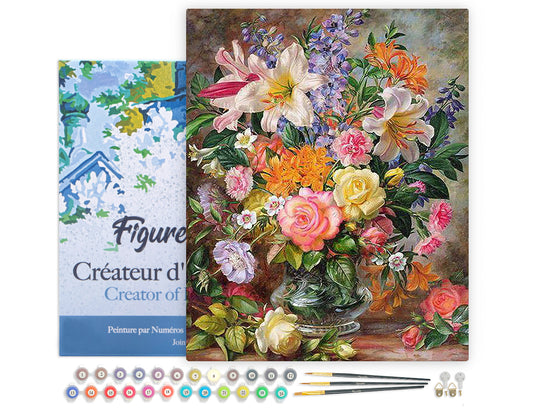 Paint by Numbers Framed - Flowers in All colors