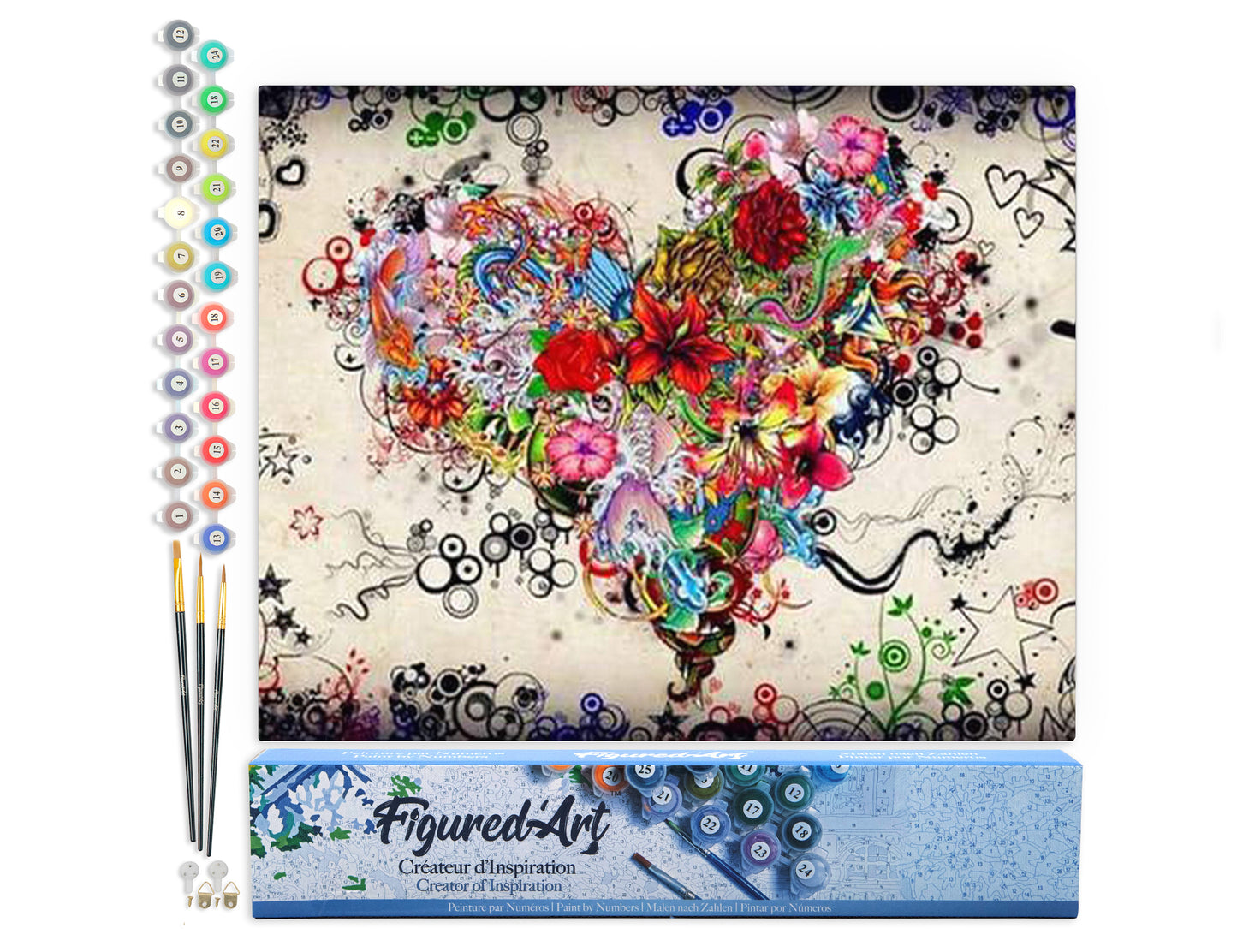 Paint by Numbers rolled - Love Flowers