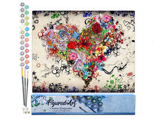 Paint by Numbers rolled - Love Flowers