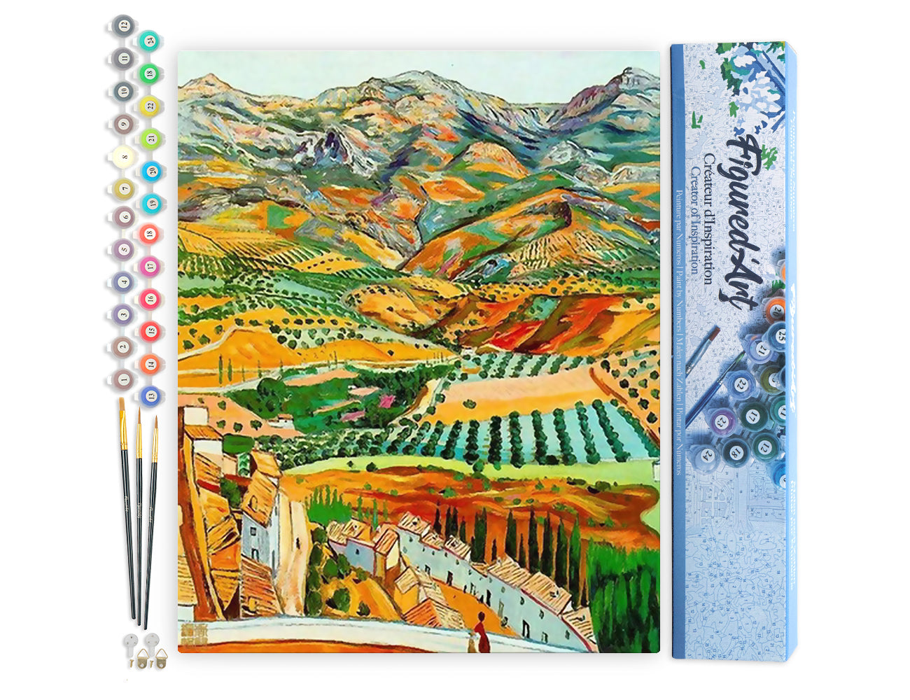 Paint by Numbers rolled - Countryside Landscape from the Hills