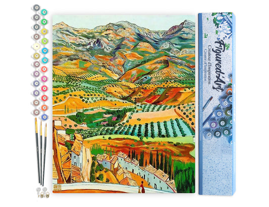 Paint by Numbers rolled - Countryside Landscape from the Hills