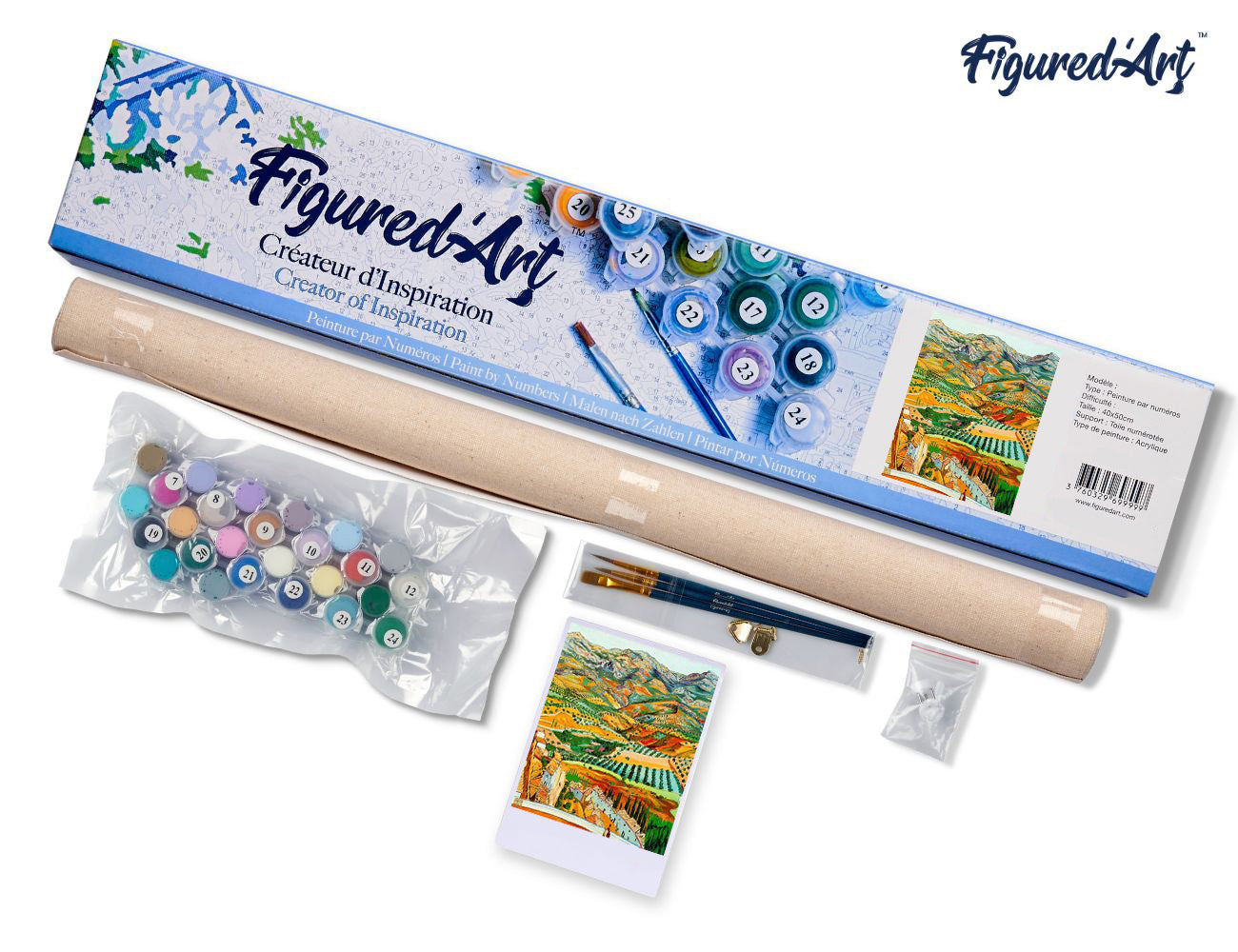 Paint by Numbers rolled - Countryside Landscape from the Hills