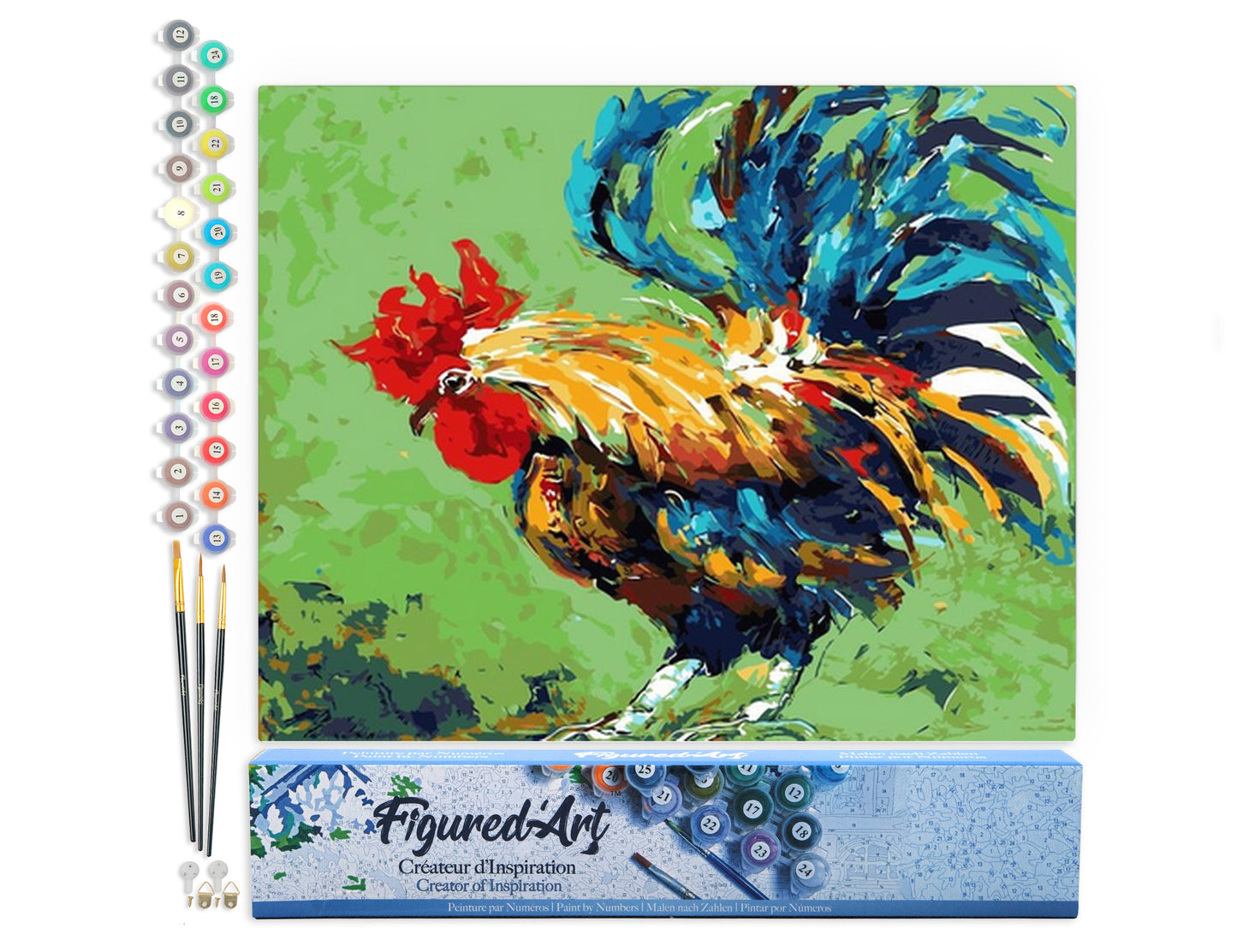 Paint by Numbers rolled - Rooster