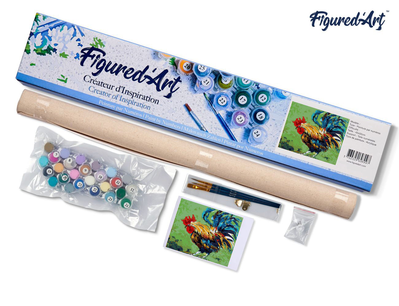 Paint by Numbers rolled - Rooster