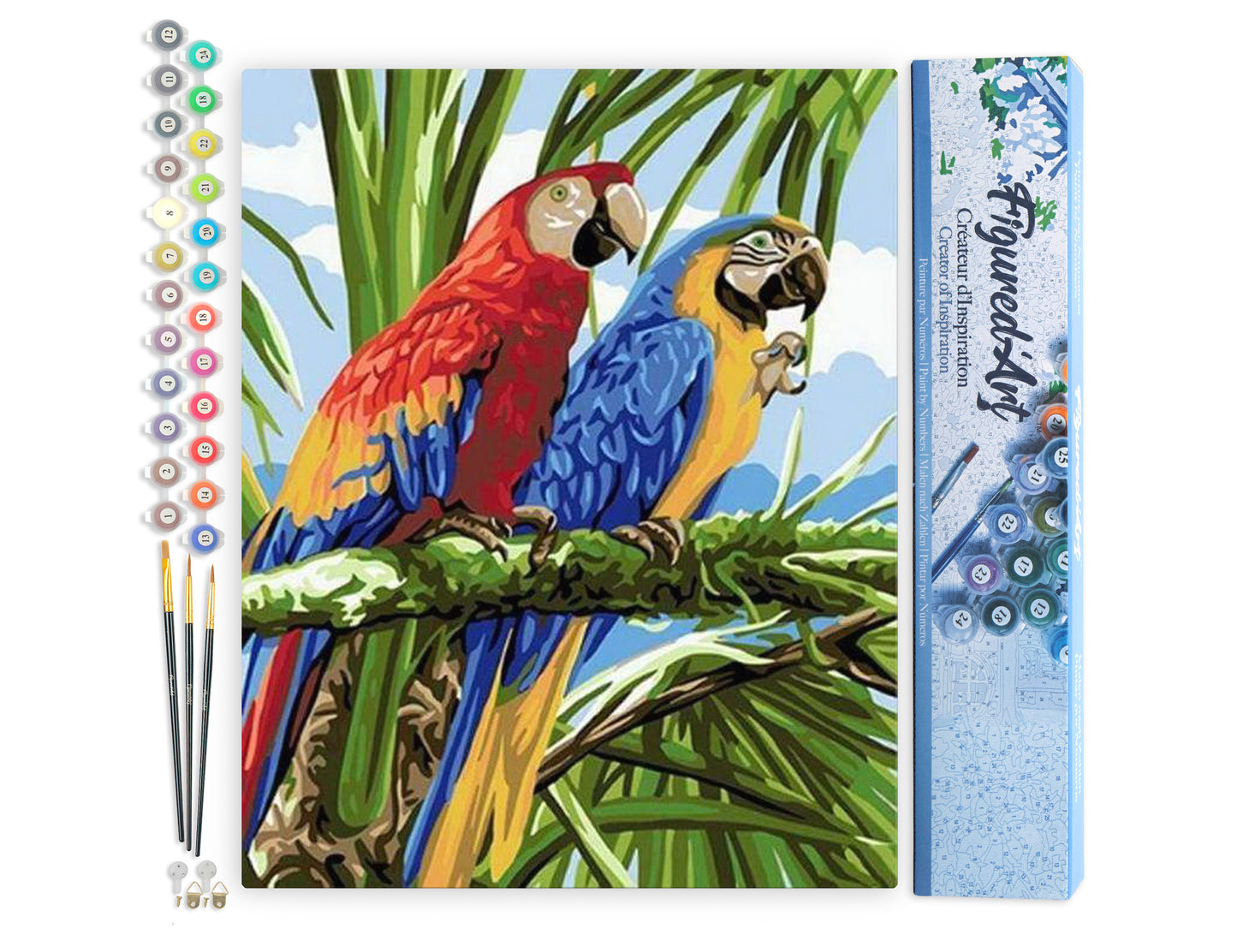 Paint by Numbers rolled - Parrots in the Tropics