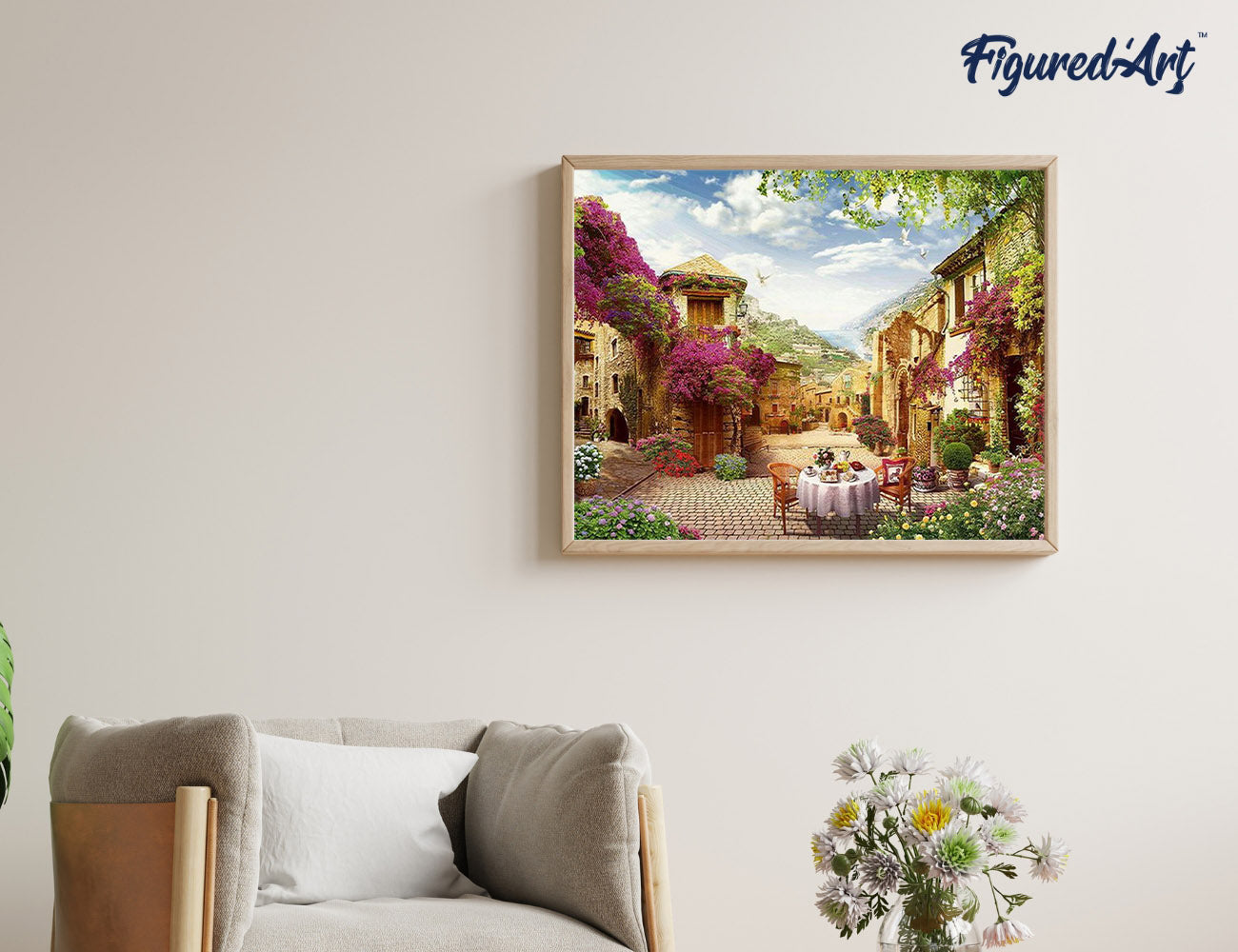 Paint by Numbers rolled - Breakfast in a Mediterranean village