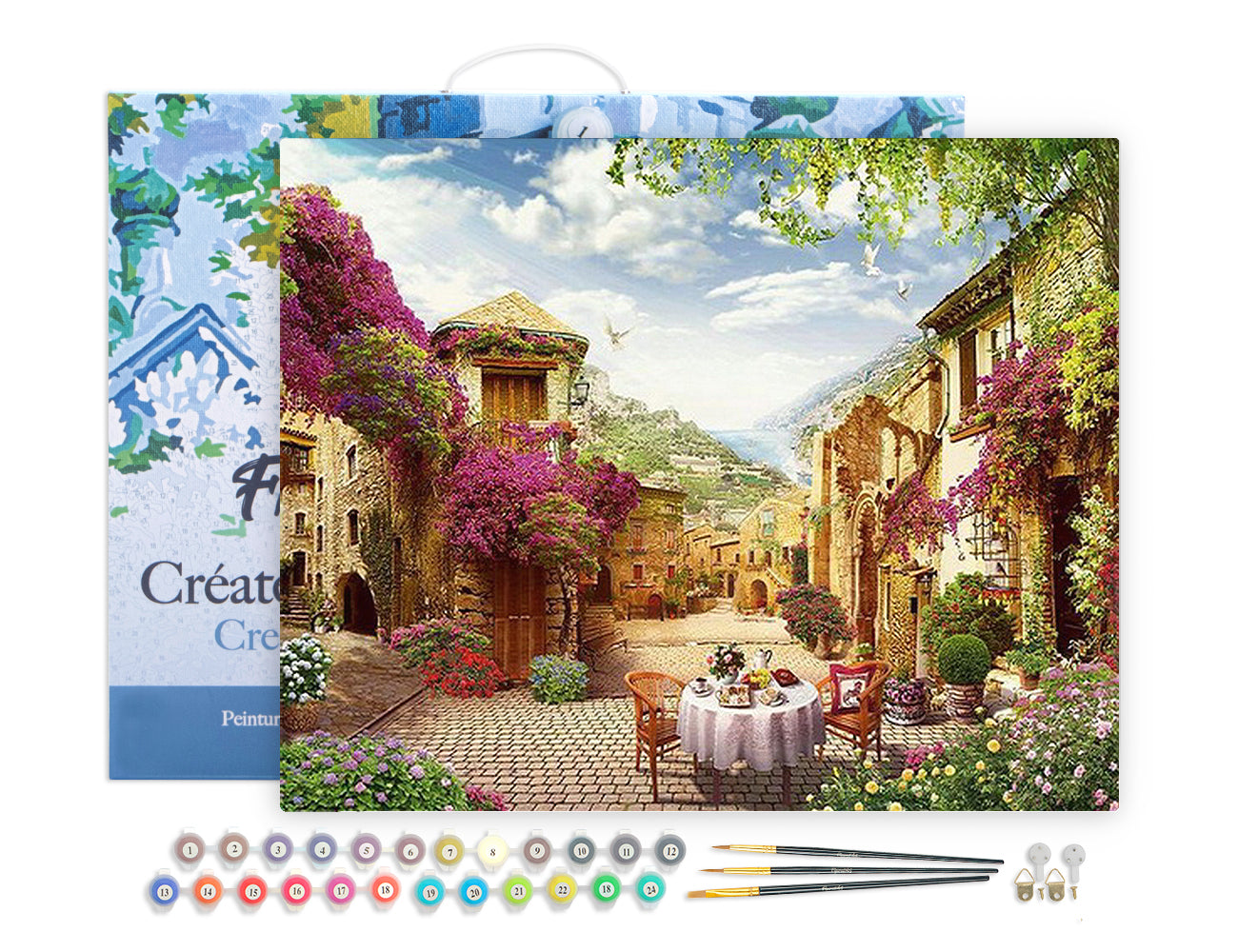 Paint by Numbers Framed - Breakfast in a Mediterranean village