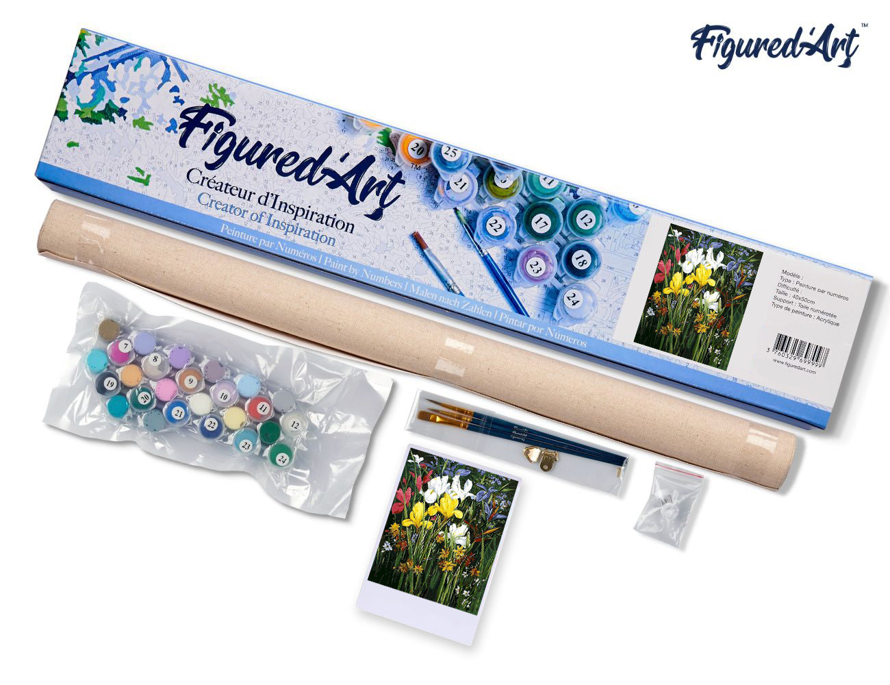 Paint by Numbers rolled - Colorful field of Flowers
