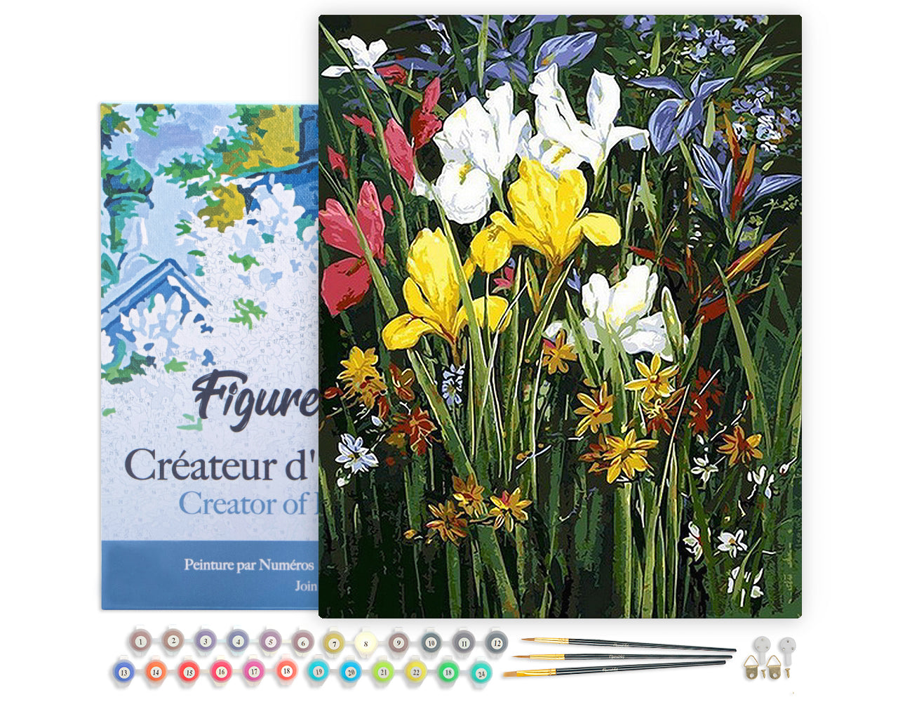 Paint by Numbers Framed - Colorful field of Flowers