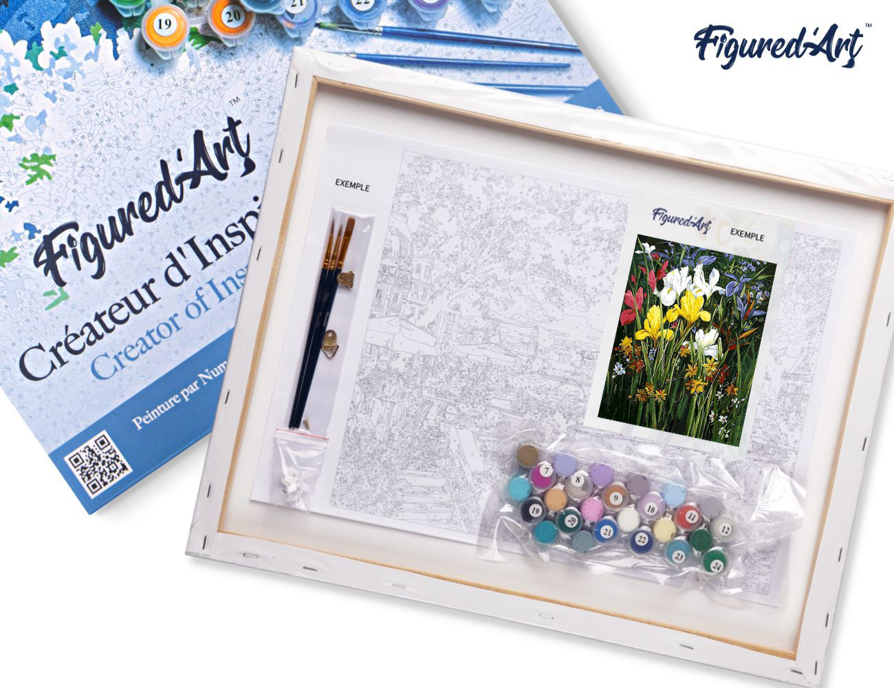 Paint by Numbers Framed - Colorful field of Flowers