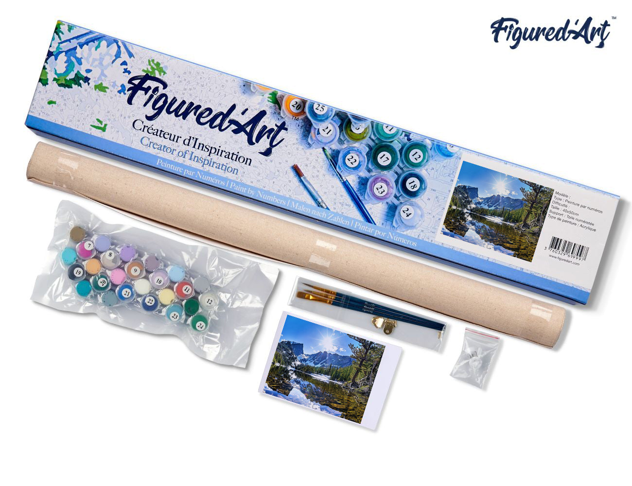 Paint by Numbers rolled - Mountain and River