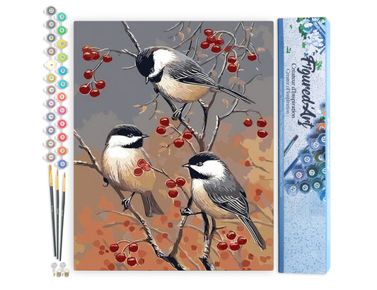 Paint by Numbers rolled - Birds and Fruit Tree