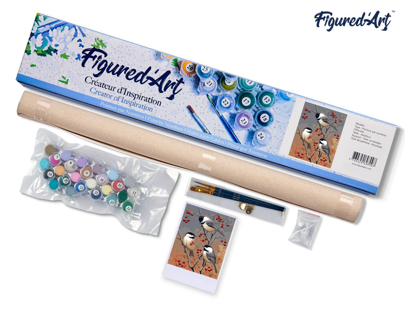 Paint by Numbers rolled - Birds and Fruit Tree