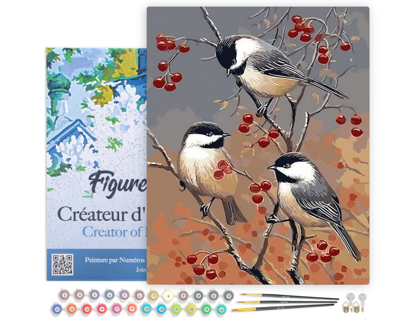 Paint by Numbers Framed - Birds and Fruit Tree