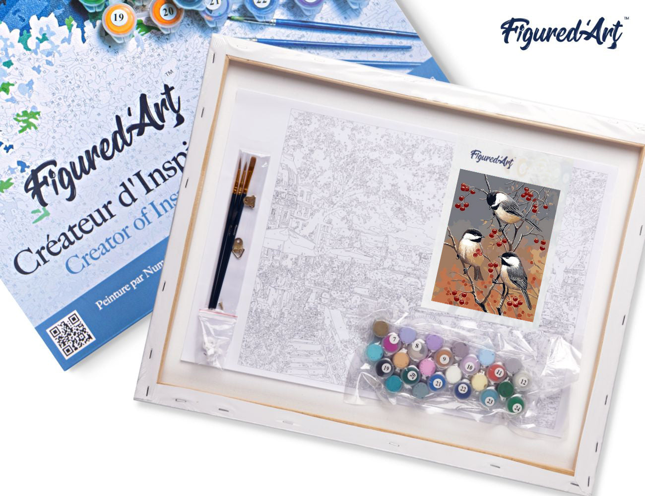 Paint by Numbers Framed - Birds and Fruit Tree