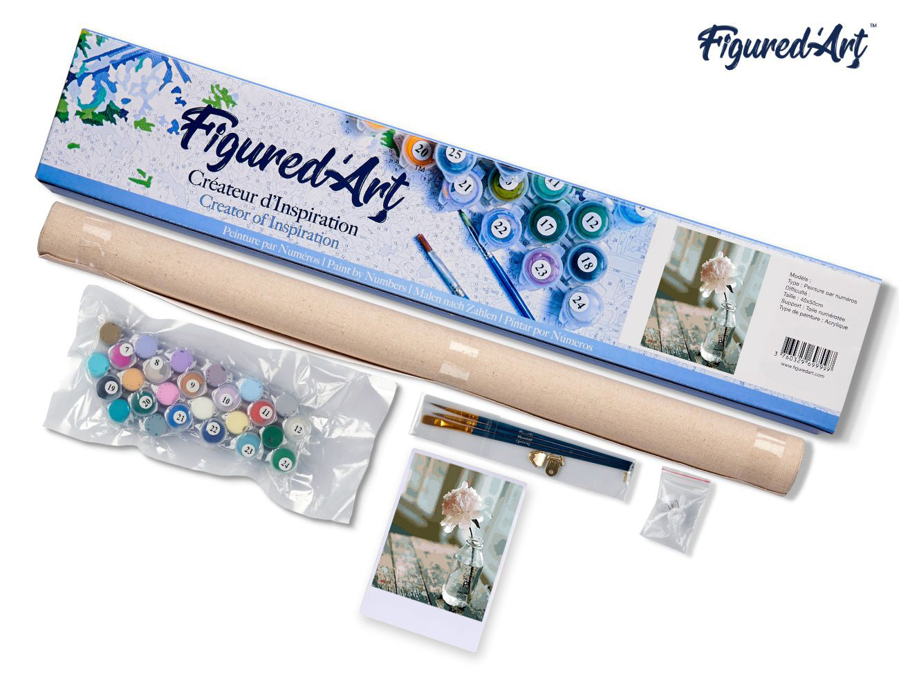 Paint by Numbers rolled - White Flower