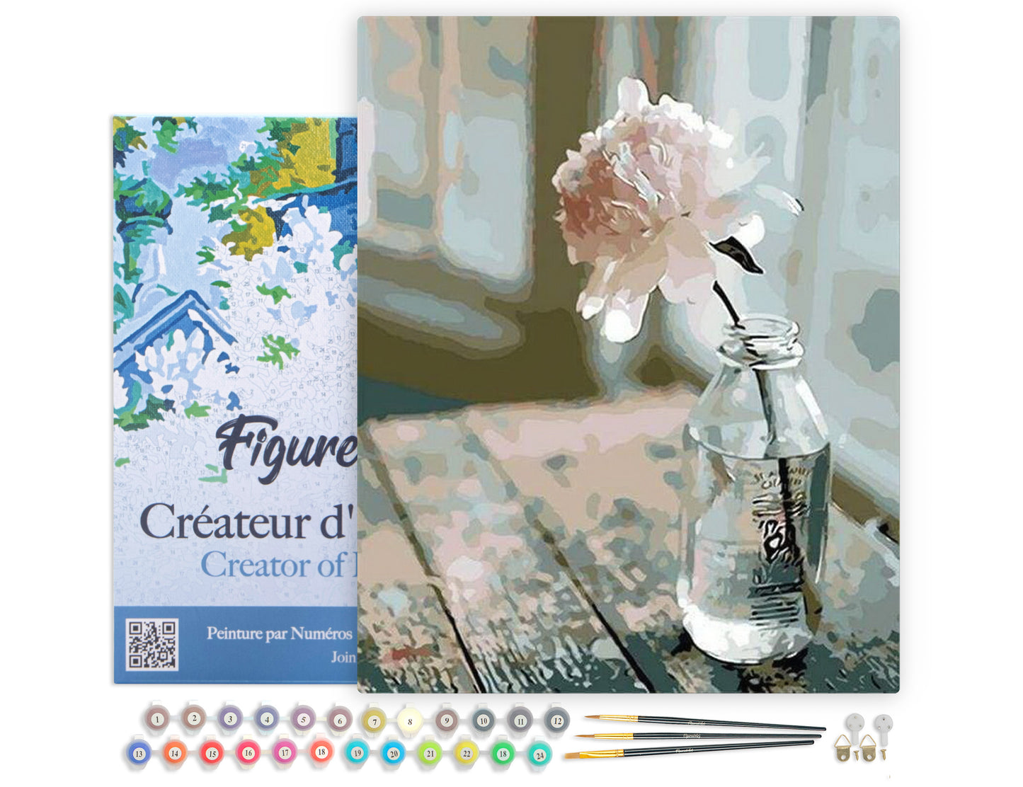 Paint by Numbers Framed - White Flower