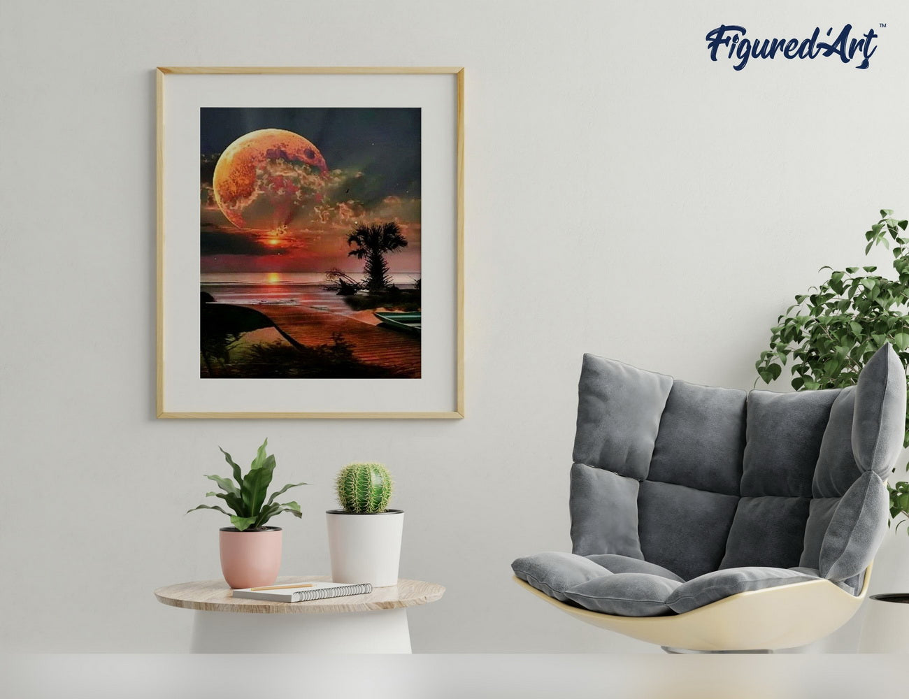 Paint by Numbers rolled - Full Moon and beach front