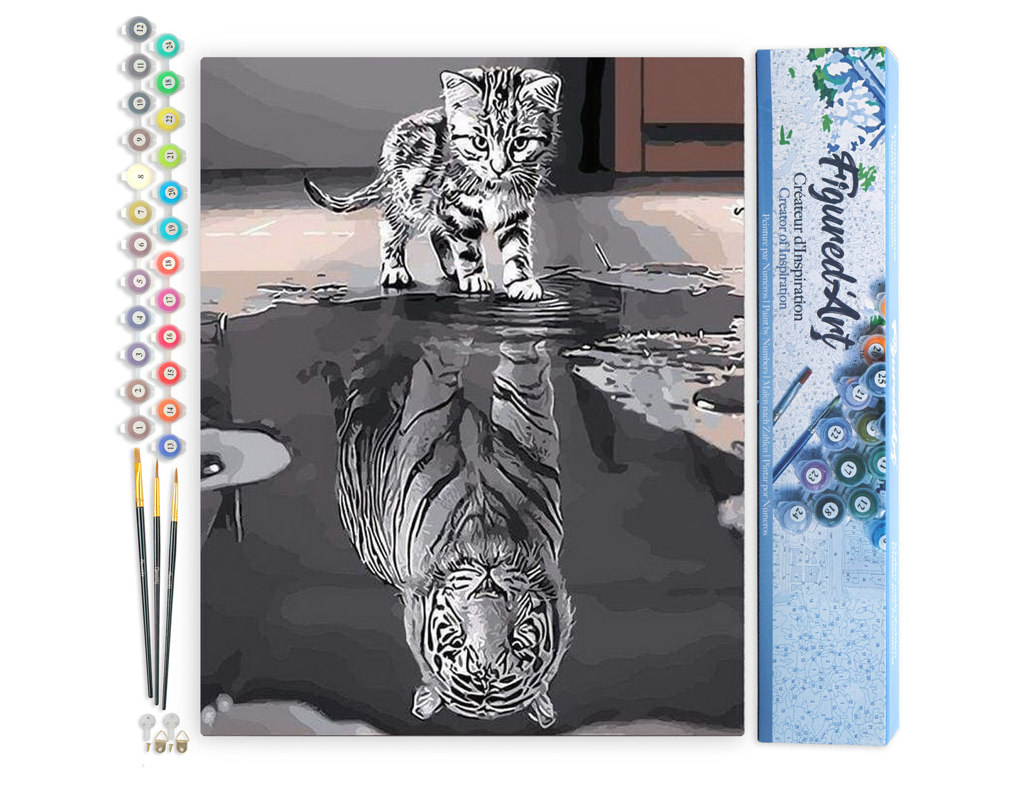 Paint by Numbers rolled - Kitten Reflective Tiger