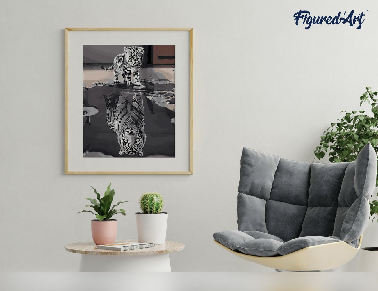 Paint by Numbers Framed - Kitten Reflective Tiger