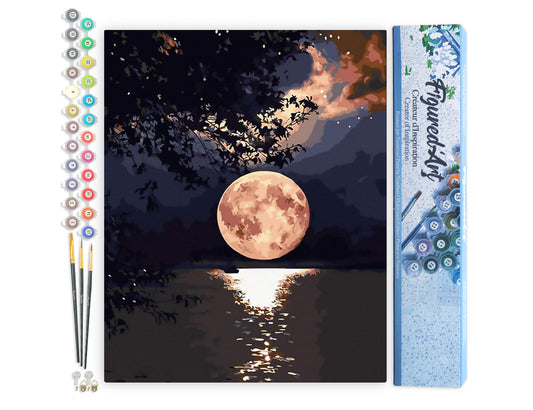 Paint by Numbers rolled - Moon Reflection on the Lake