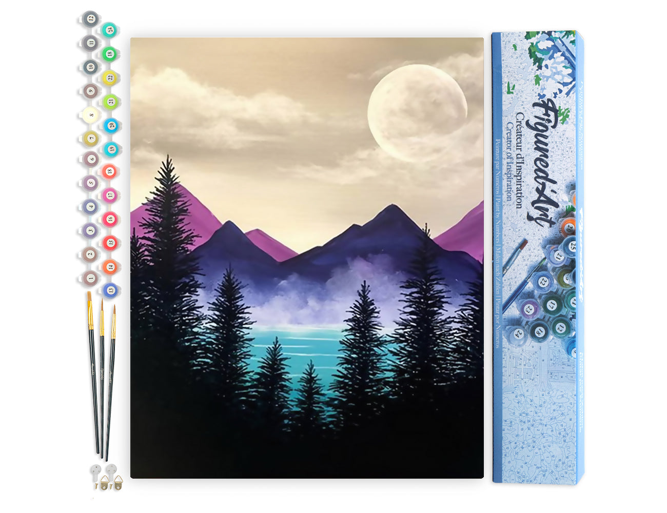 Paint by Numbers rolled - Forest and Lake