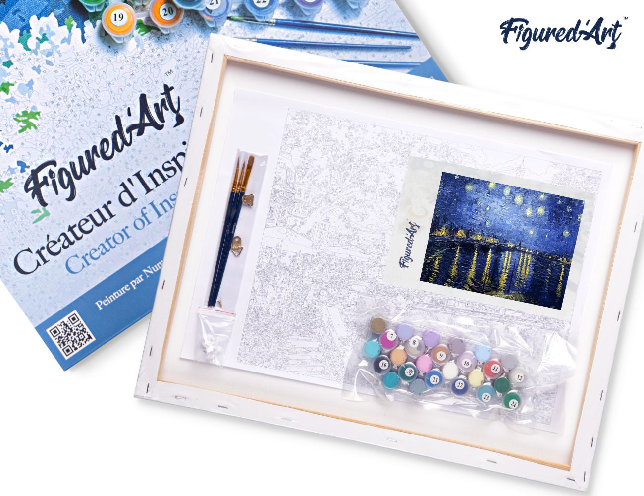 Paint by Numbers Framed - Van Gogh Starry Night over the Rhone