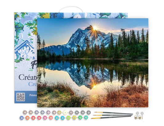 Paint by Numbers Framed - Lake and Mountain reflection