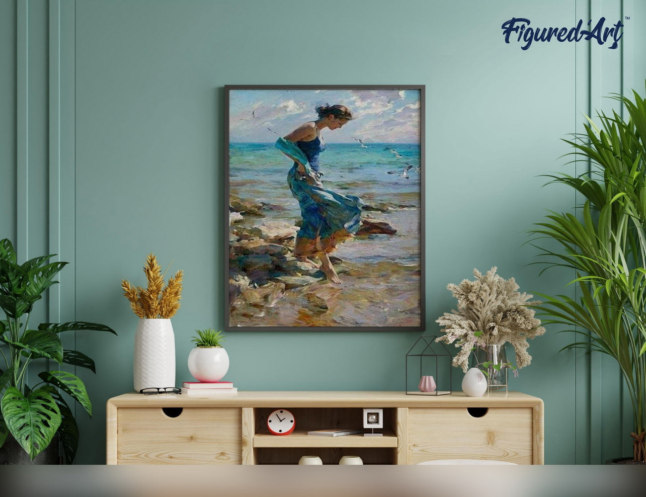 Paint by Numbers Framed - Feet in water during Summer