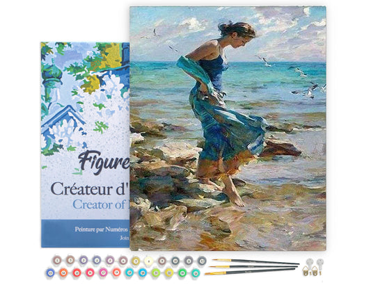 Paint by Numbers Framed - Feet in water during Summer