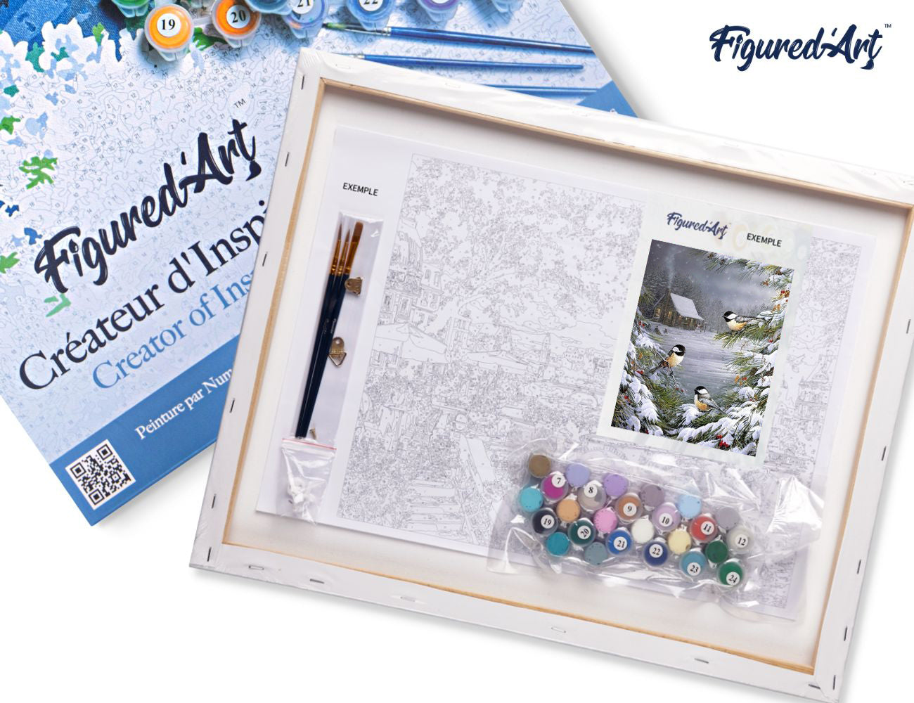 Paint by Numbers Framed - Three Birds in the Snow