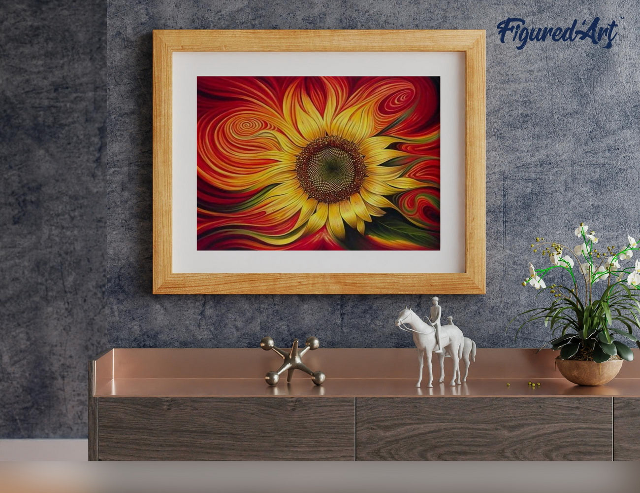 Paint by Numbers Framed - Red Sunflower