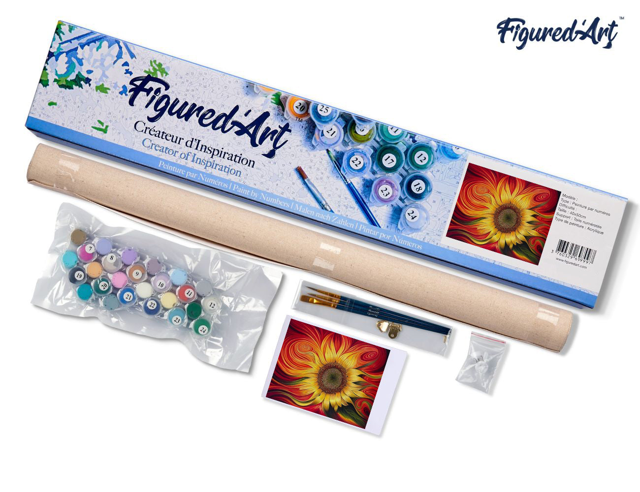 Paint by Numbers rolled - Red Sunflower