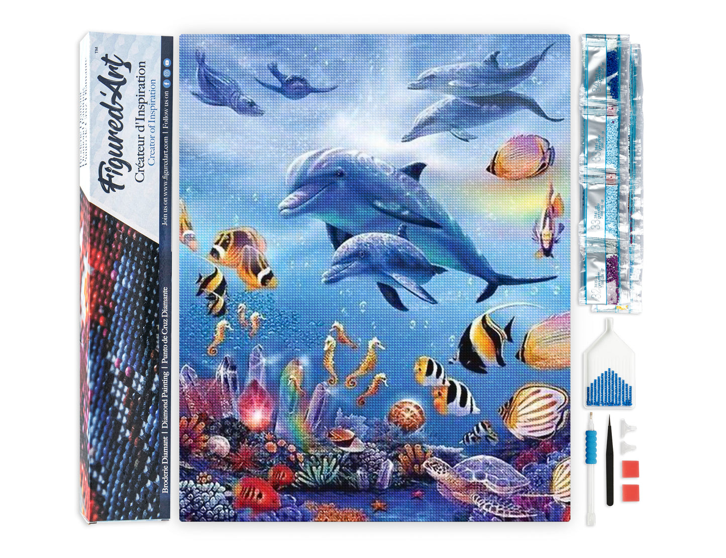 Diamond Painting - Dolphins and sea
