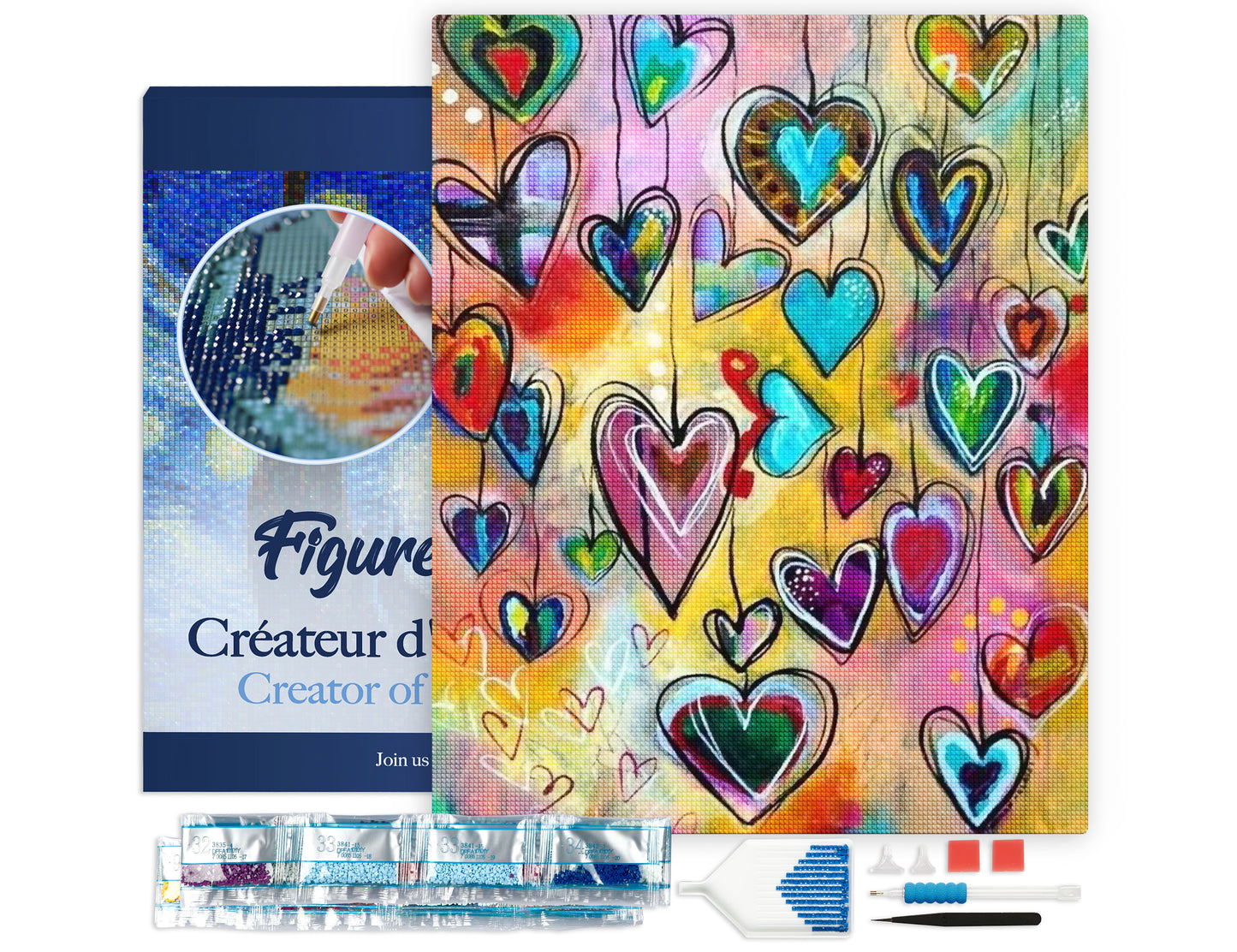 Diamond Painting Framed - Hearts