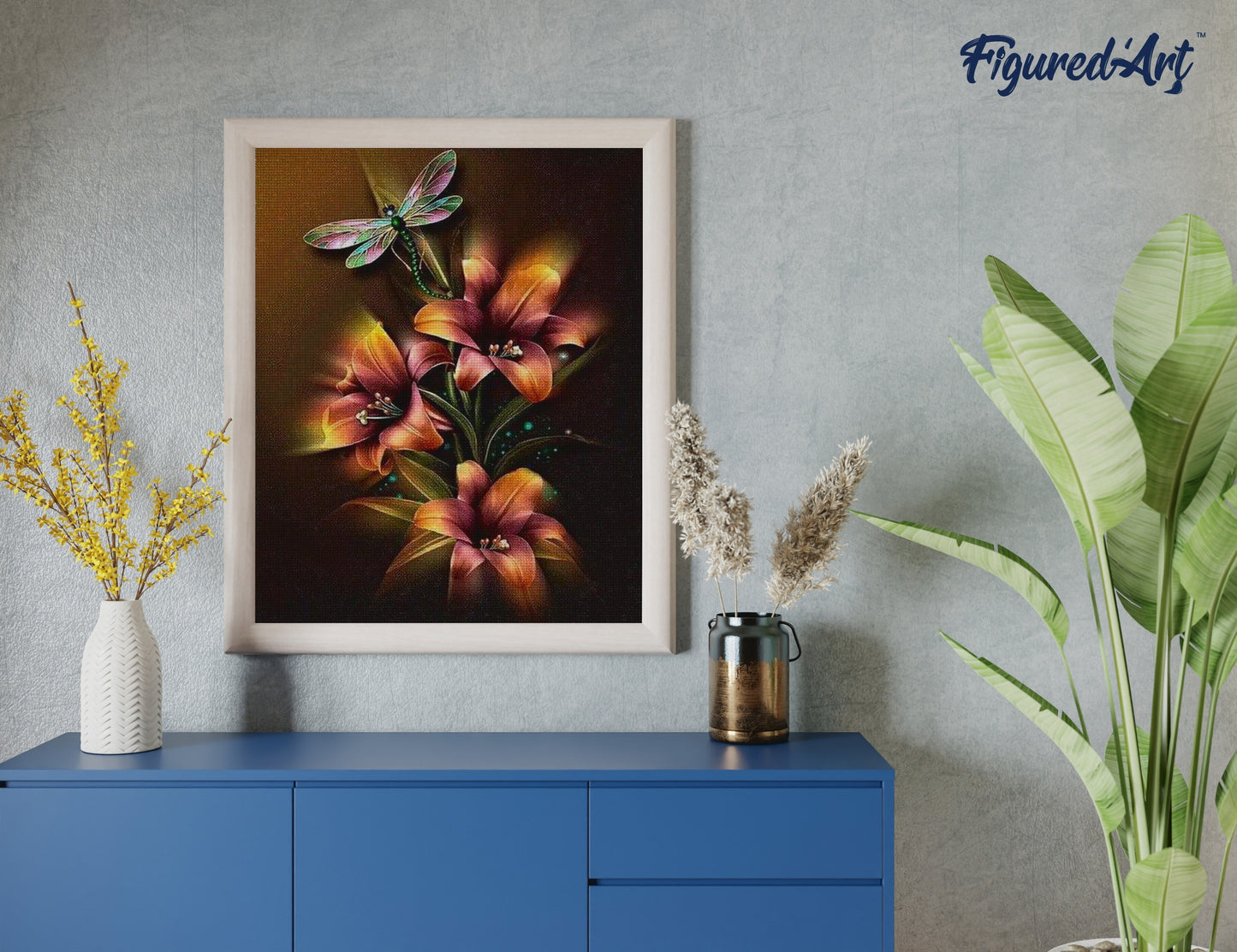 Diamond Painting - Lily and Dragonfly