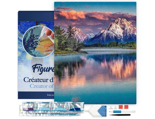 Diamond Painting Framed - Mountain Landscape and Lake