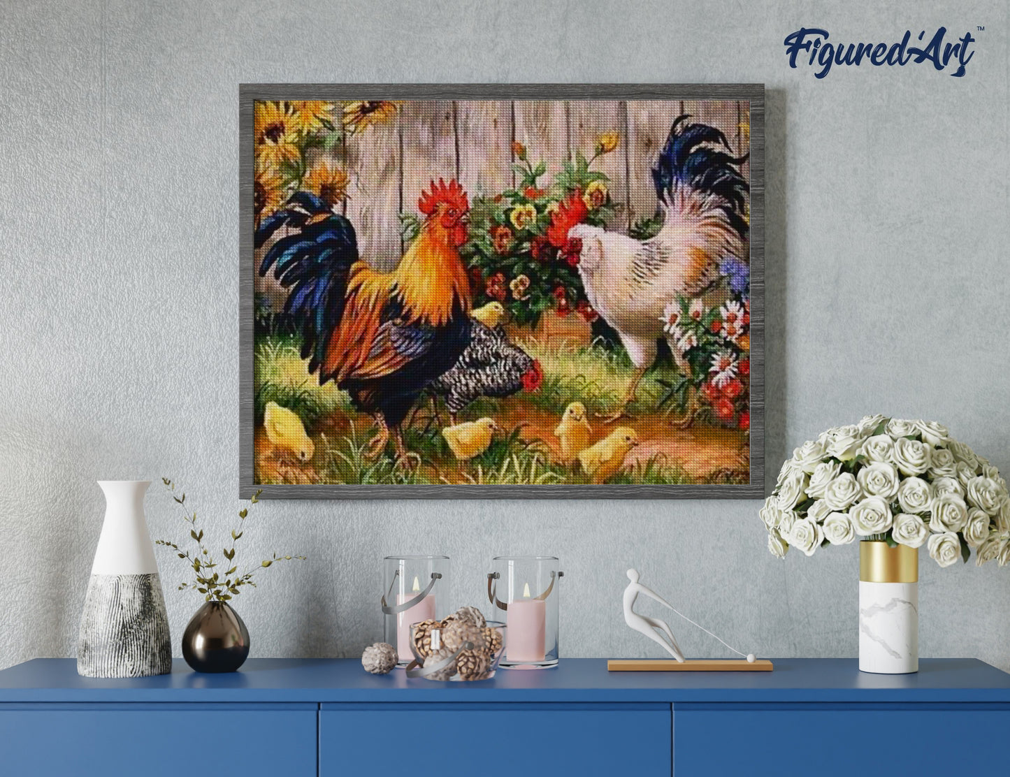 Diamond Painting - Roosters' farm