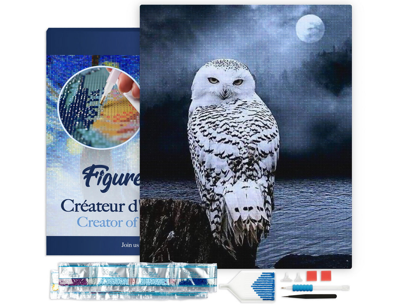 Diamond Painting Framed - White Owl